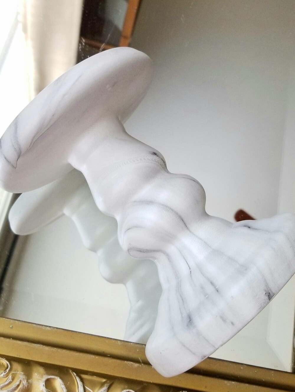 ❗Vintage Bath & Body Works White Gray Ceramic 3-Wick Candle Holder❗